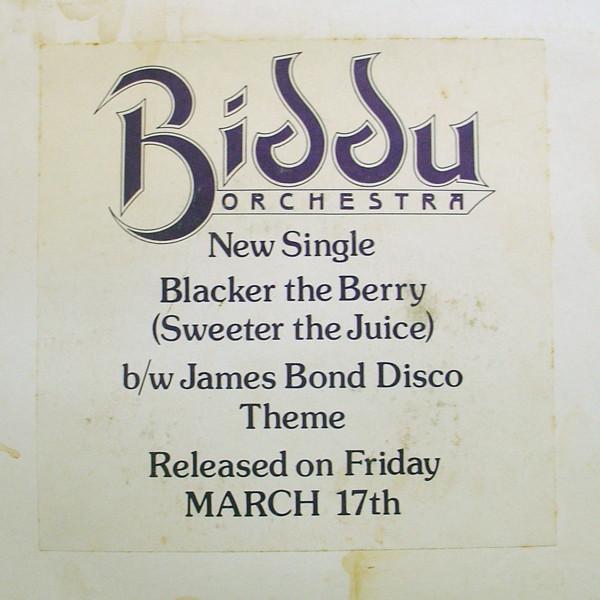 Biddu Orchestra - Blacker The Berry (Sweeter The Juice) / James Bond Disco Theme