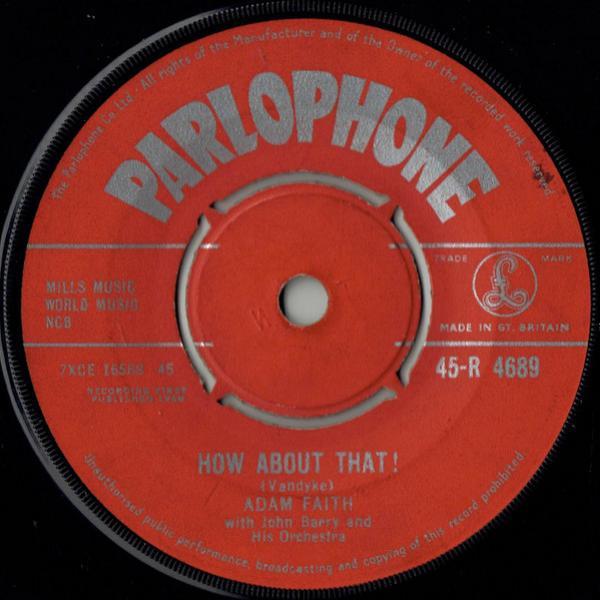 John Barry & His Orchestra, Adam Faith - How About That !