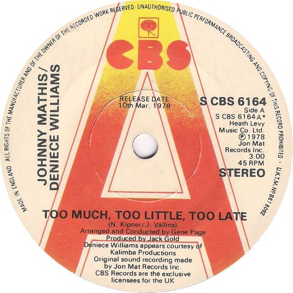 Johnny Mathis, Deniece Williams - Too Much, Too Little, Too Late