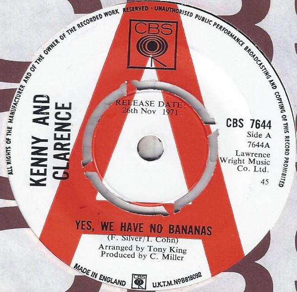 Kenny And Danny, Kenny And Clarence - Yes, We Have No Bananas / Sugar And Spice