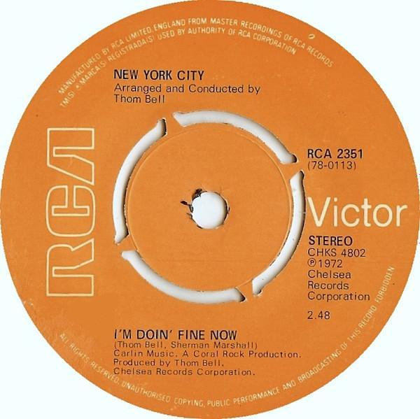 New York City - I'm Doin' Fine Now